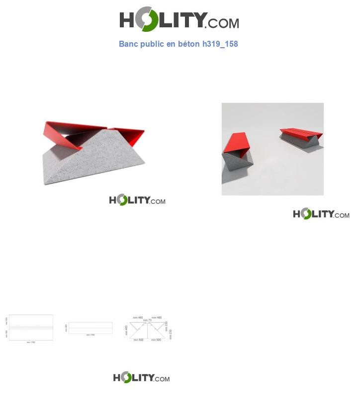 Banc public en béton h319_158