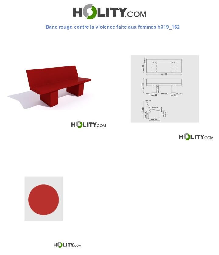 Banc rouge contre la violence faite aux femmes h319_162