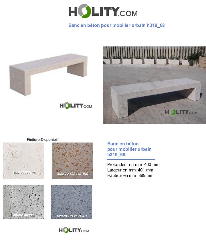 Banc en béton pour mobilier urbain h319_68