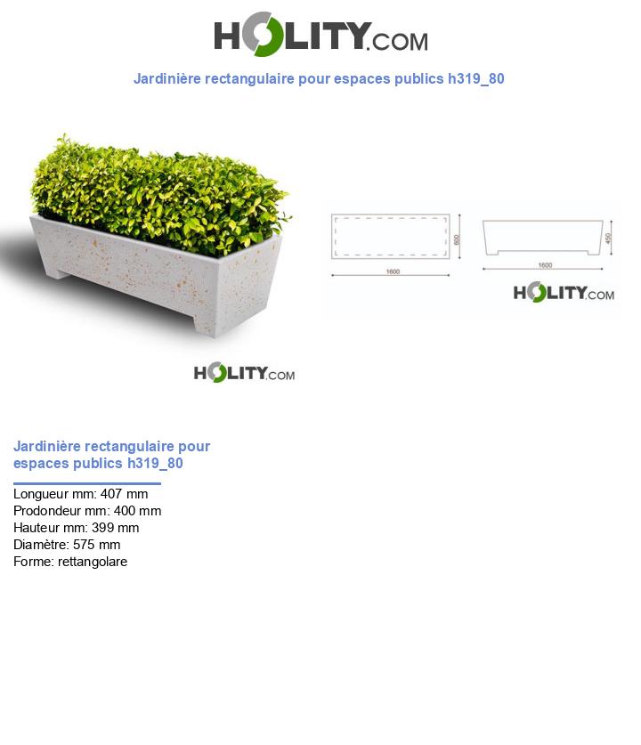Jardinière rectangulaire pour espaces publics h319_80