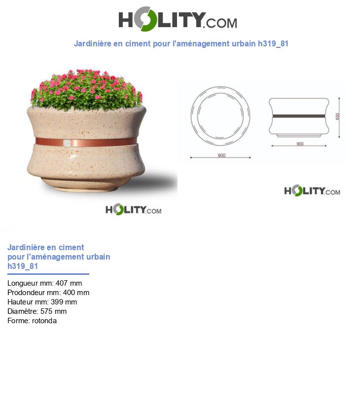 Jardinière en ciment pour l'aménagement urbain h319_81