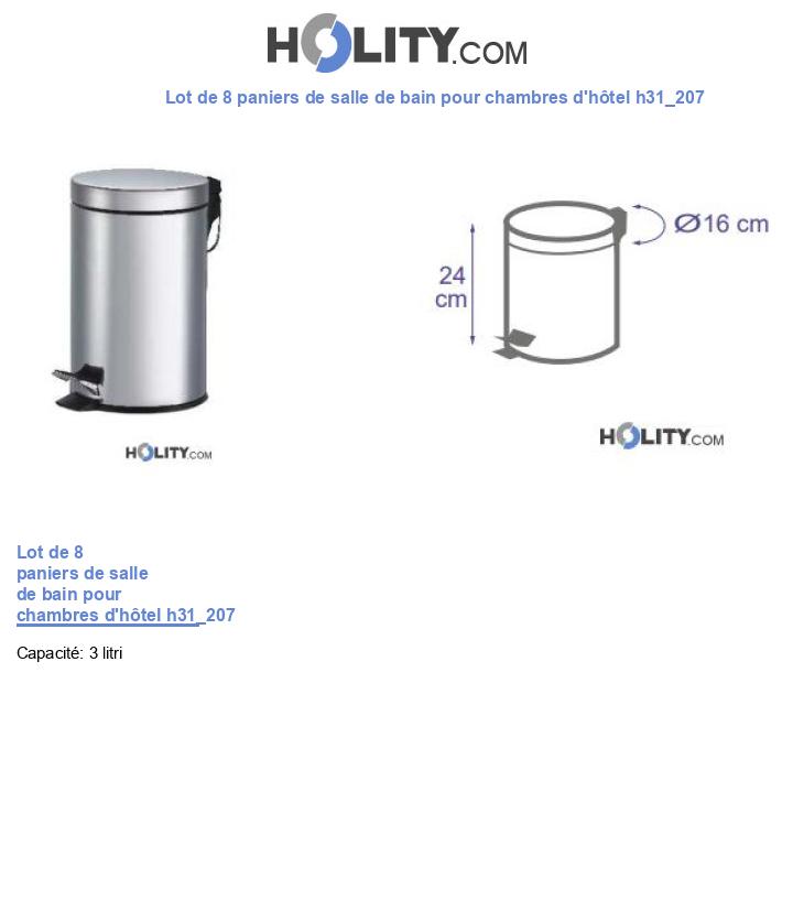 Lot de 8 paniers de salle de bain pour chambres d'hôtel h31_207