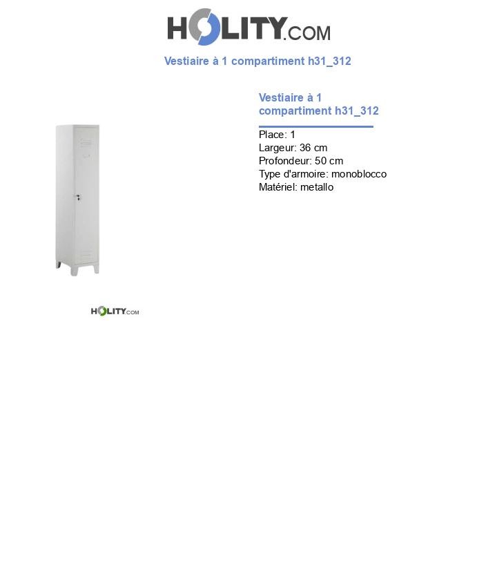 Vestiaire à 1 compartiment h31_312