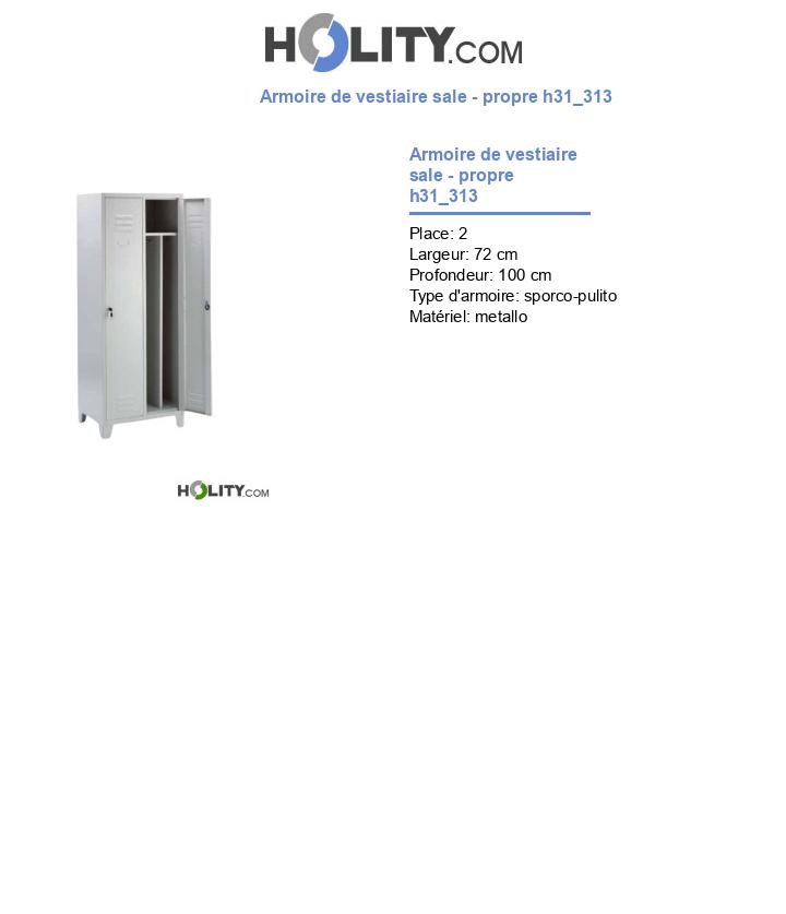 Armoire de vestiaire sale - propre h31_313