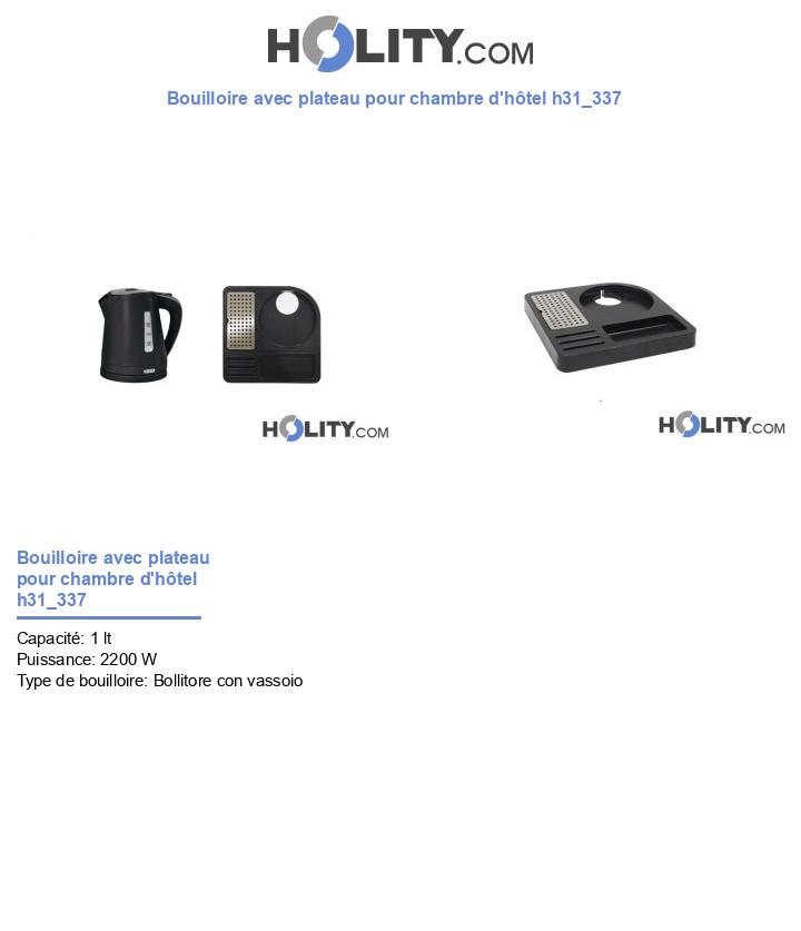 Bouilloire avec plateau pour chambre d'hôtel h31_337