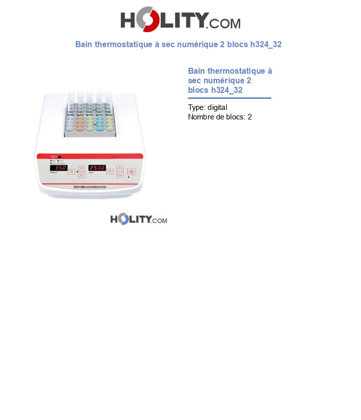 Bain thermostatique à sec numérique 2 blocs h324_32