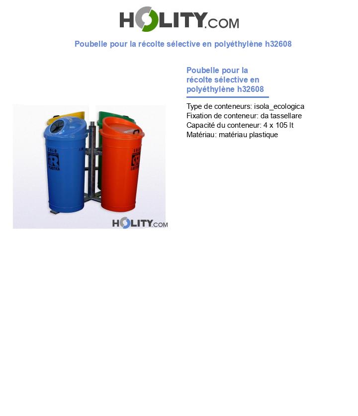 Poubelle pour la récolte sélective en polyéthylène h32608