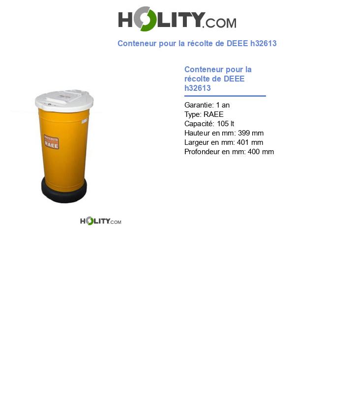 Conteneur pour la récolte de DEEE h32613