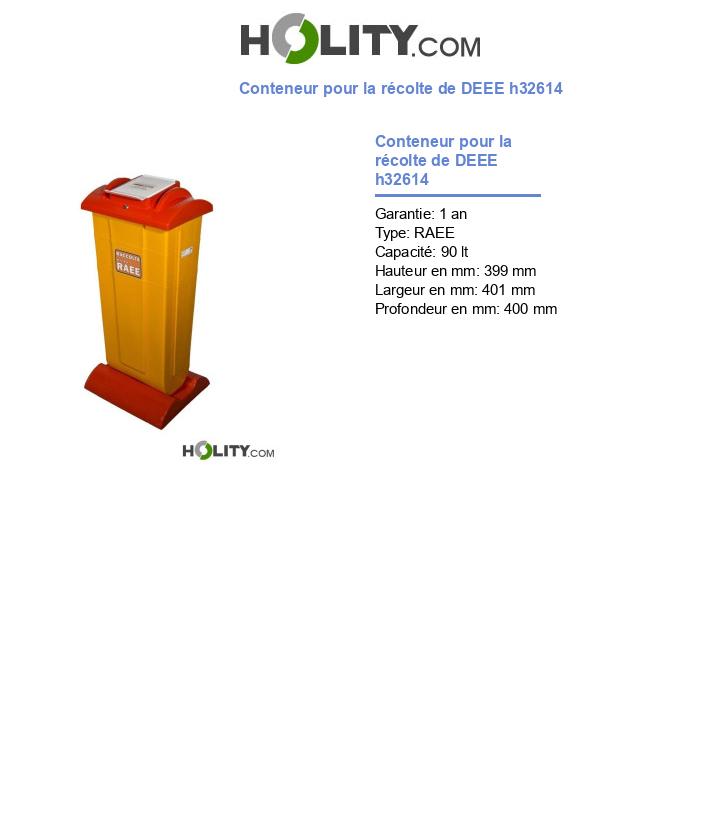 Conteneur pour la récolte de DEEE h32614