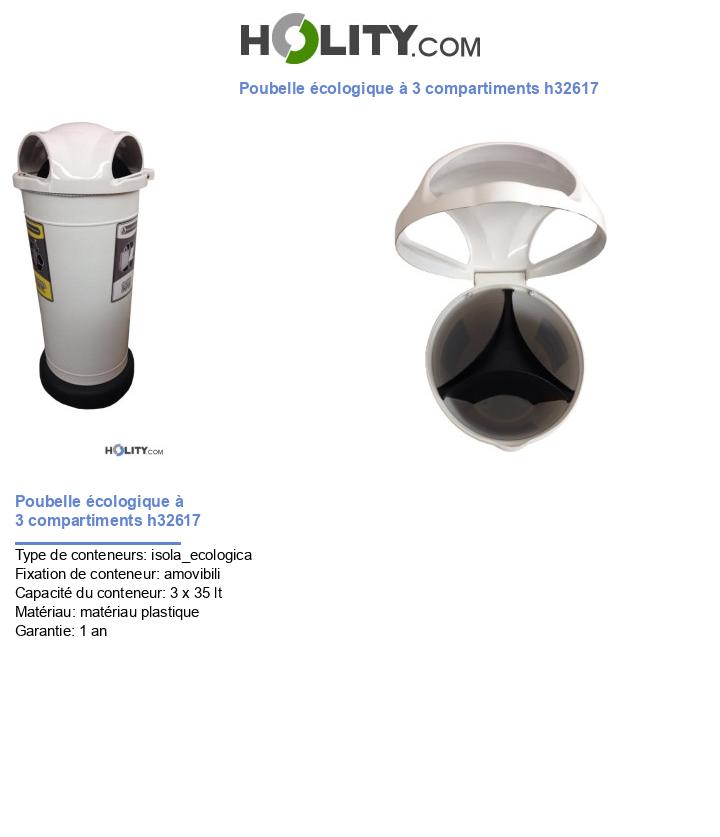 Poubelle écologique à 3 compartiments h32617