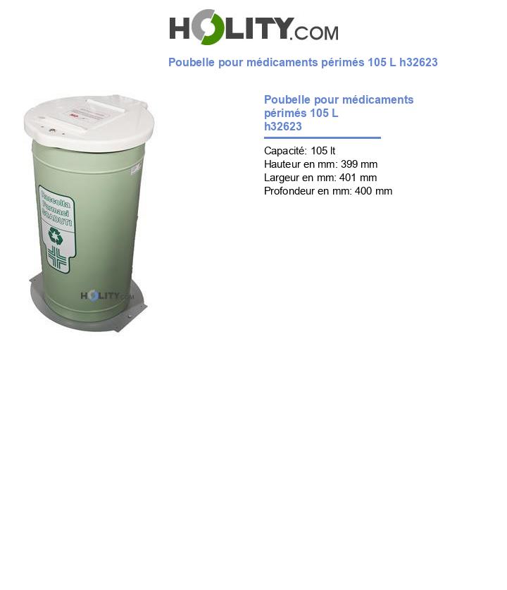 Poubelle pour médicaments périmés 105 L h32623