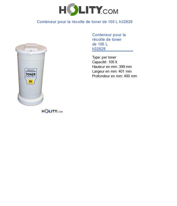 Conteneur pour la récolte de toner de 105 L h32629