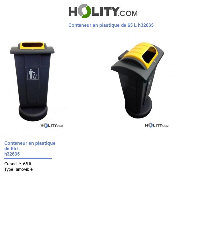 Conteneur en plastique de 65 L h32635