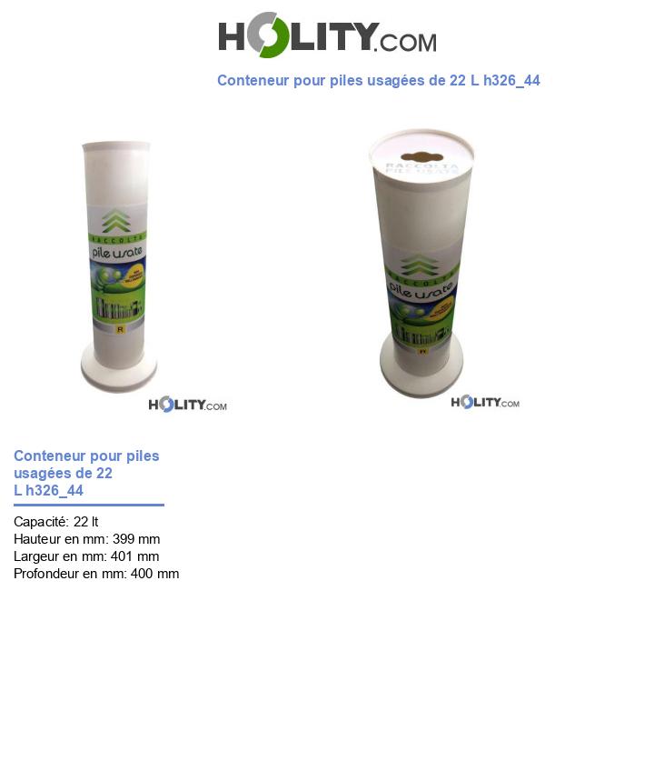 Conteneur pour piles usagées de 22 L h326_44