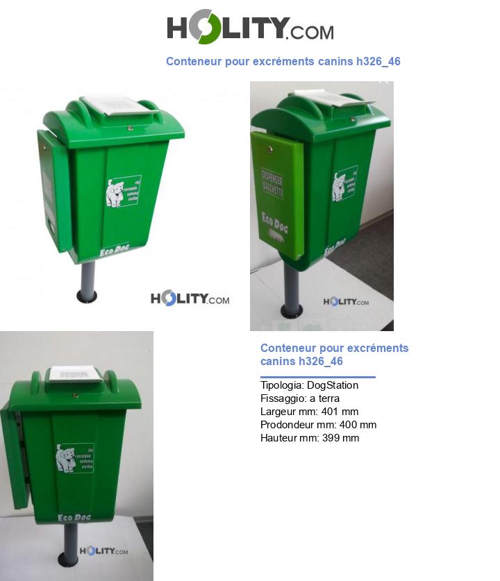 Conteneur pour excréments canins h326_46