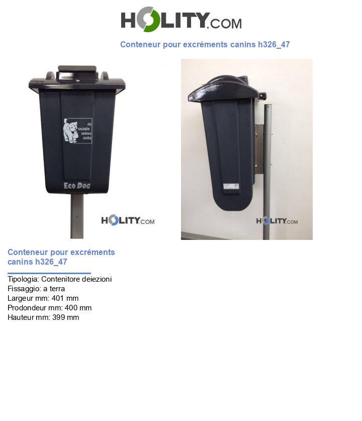 Conteneur pour excréments canins h326_47