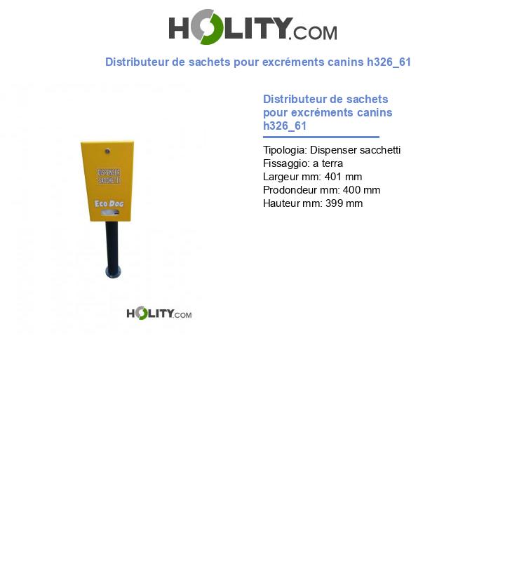 Distributeur de sachets pour excréments canins h326_61