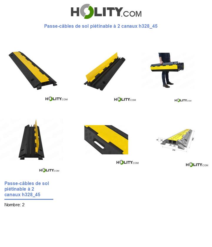 Passe-câbles de sol piétinable à 2 canaux h328_45