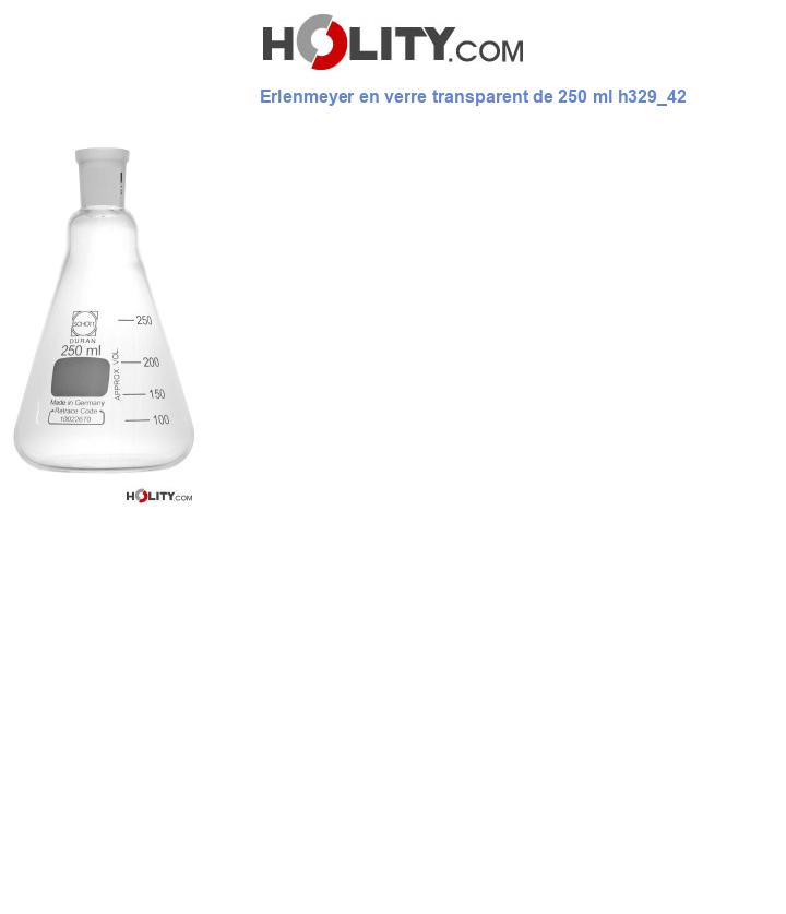 Erlenmeyer en verre transparent de 250 ml h329_42