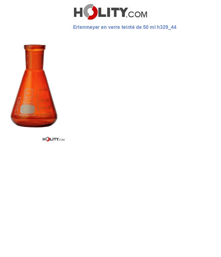 Erlenmeyer en verre teinté de 50 ml h329_44