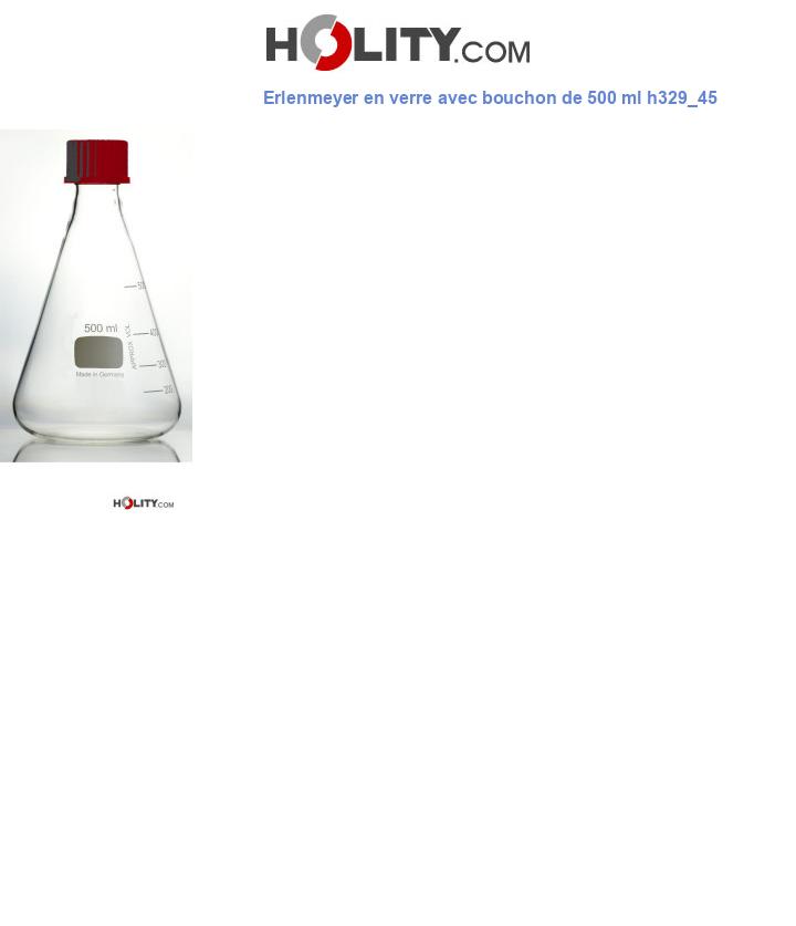 Erlenmeyer en verre avec bouchon de 500 ml h329_45