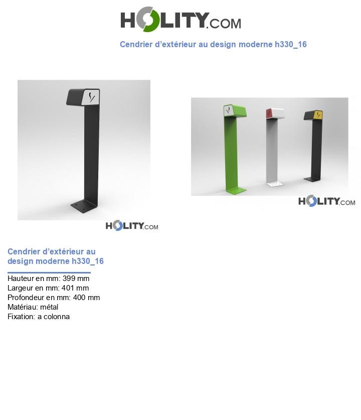 Cendrier d’extérieur au design moderne h330_16