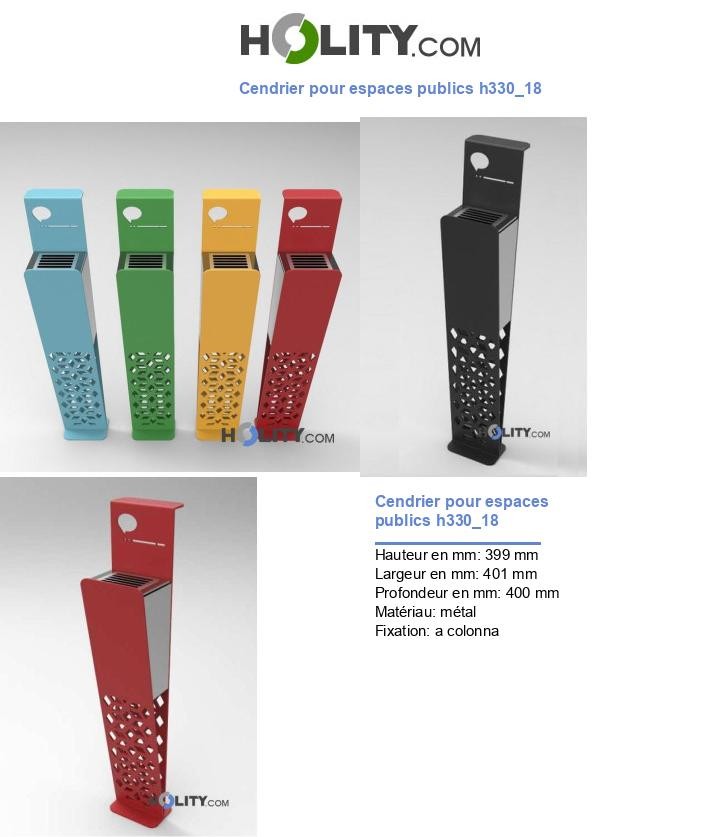 Cendrier pour espaces publics h330_18