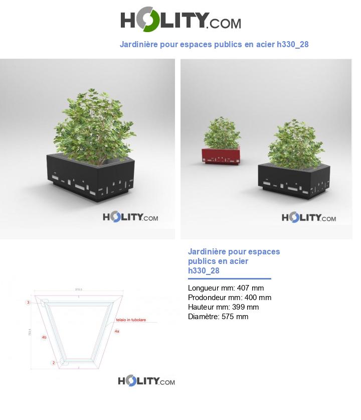 Jardinière pour espaces publics en acier h330_28