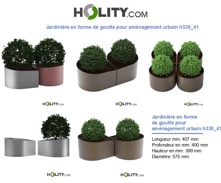 Jardinière en forme de goutte pour aménagement urbain h330_41