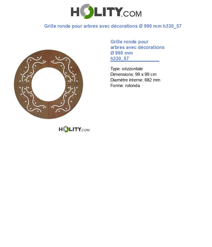 Grille ronde pour arbres avec décorations Ø 990 mm h330_57