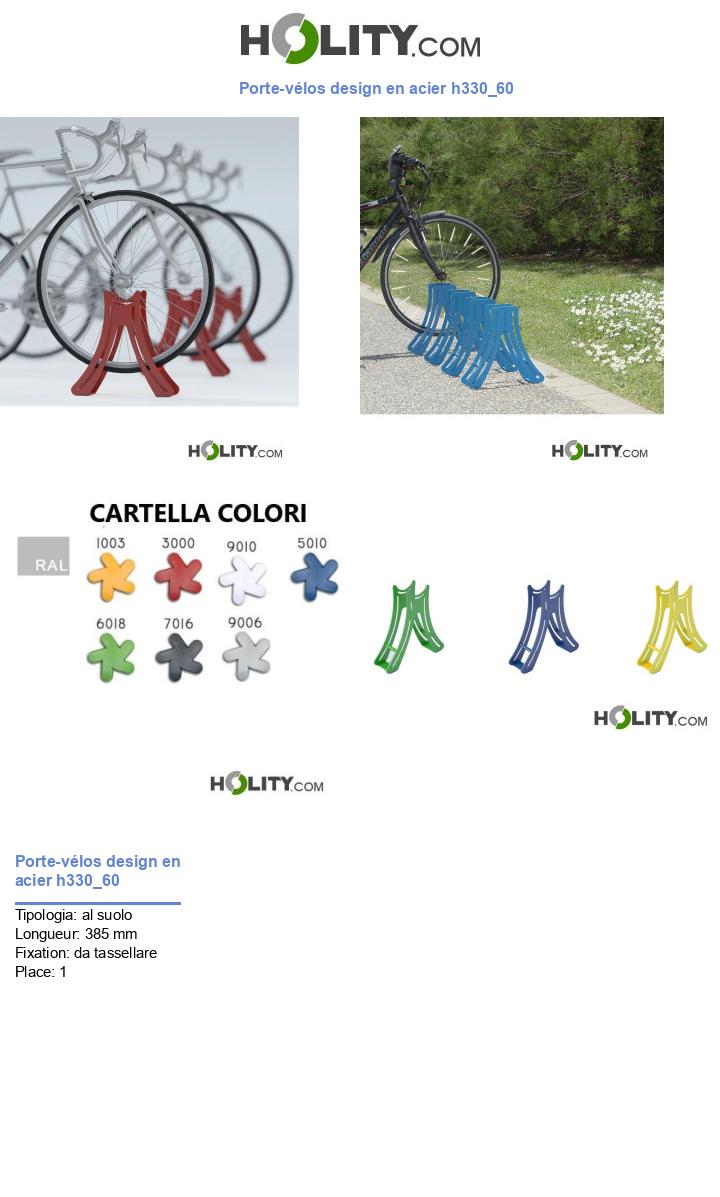 Porte-vélos design en acier h330_60