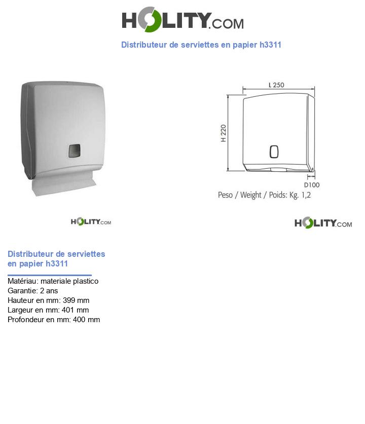 Distributeur de serviettes en papier h3311