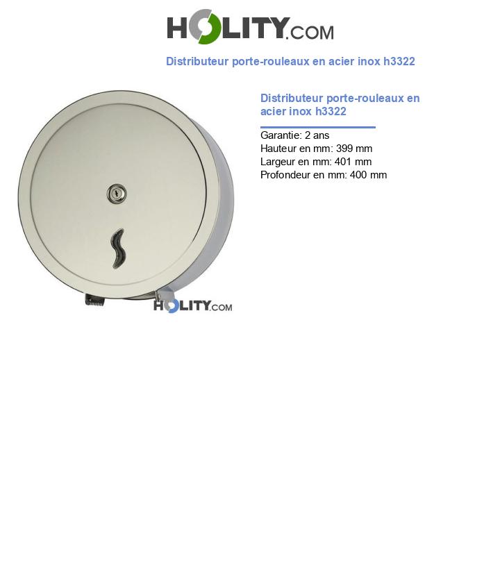 Distributeur porte-rouleaux en acier inox h3322