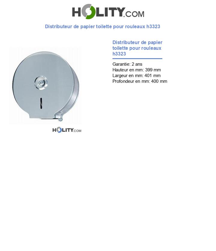 Distributeur de papier toilette pour rouleaux h3323