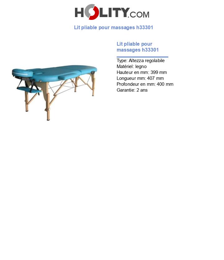 Lit pliable pour massages h33301