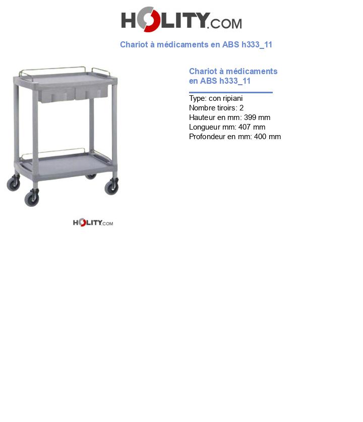 Chariot à médicaments en ABS h333_11