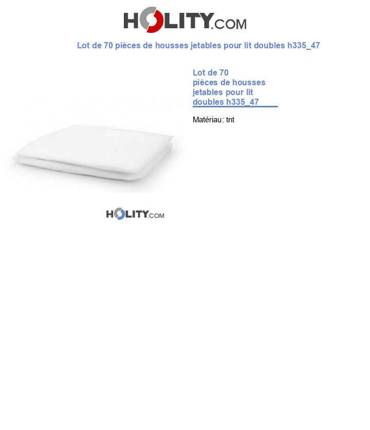 Lot de 70 pièces de housses jetables pour lit doubles h335_47