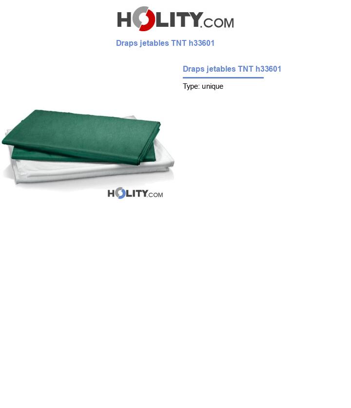 Draps jetables TNT h33601