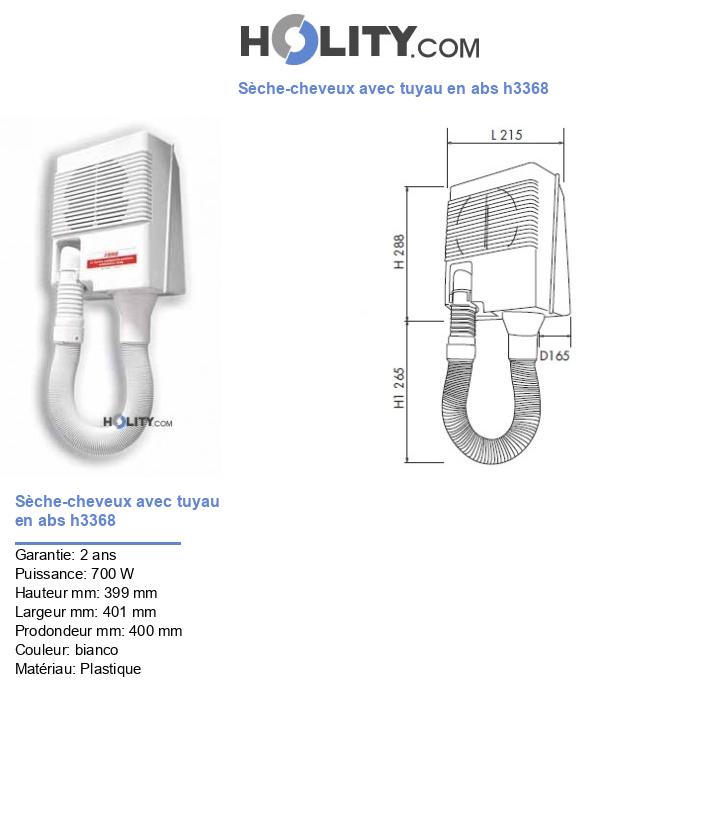 Sèche-cheveux avec tuyau en abs h3368