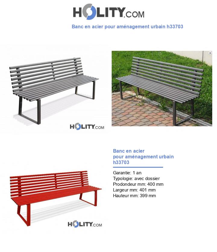 Banc en acier pour aménagement urbain h33703