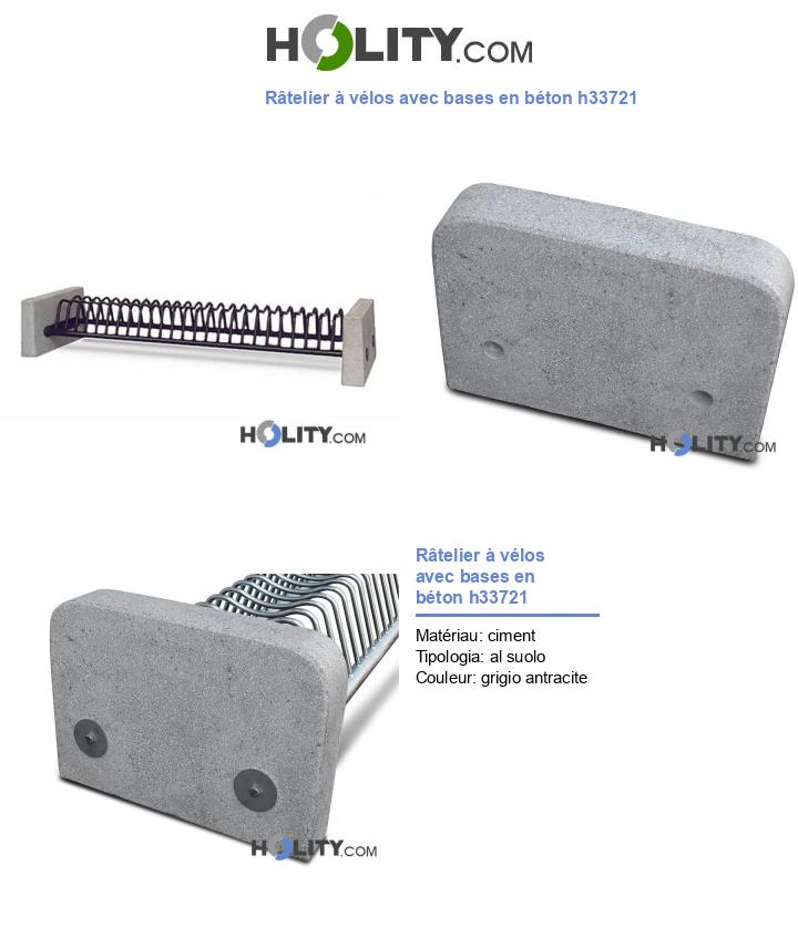 Râtelier à vélos avec bases en béton h33721