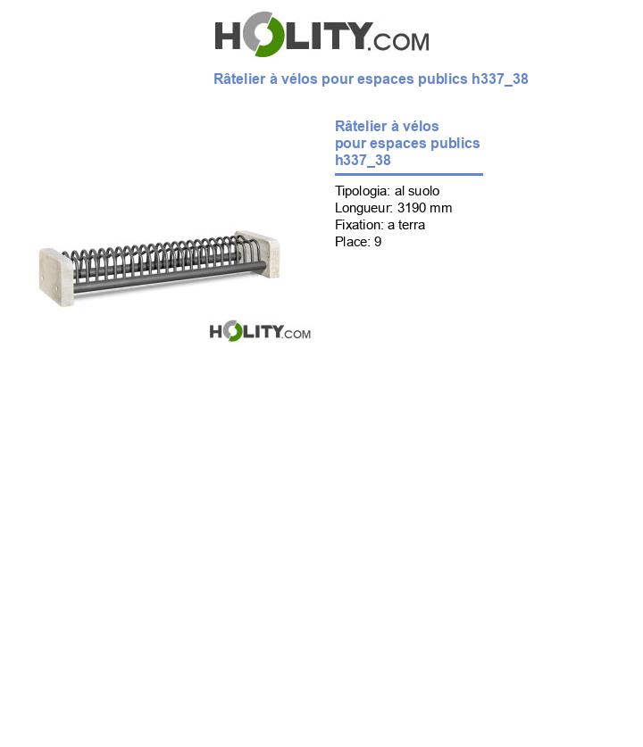 Râtelier à vélos pour espaces publics h337_38