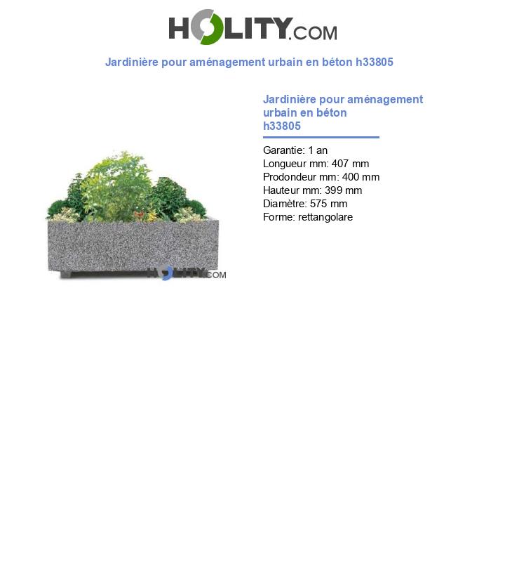 Jardinière pour aménagement urbain en béton h33805