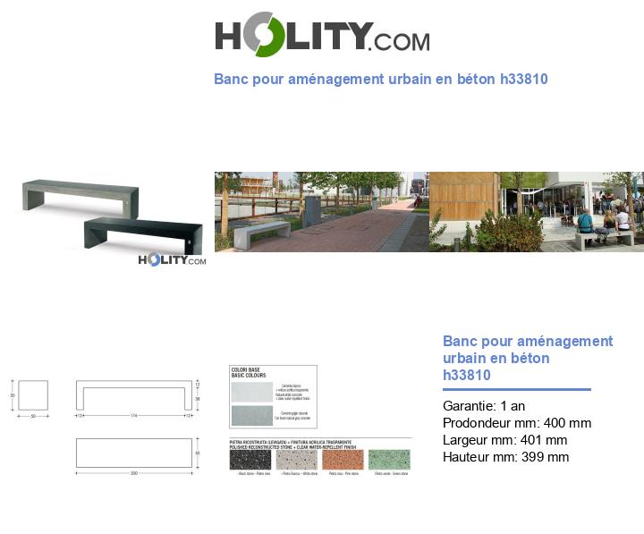 Banc pour aménagement urbain en béton h33810