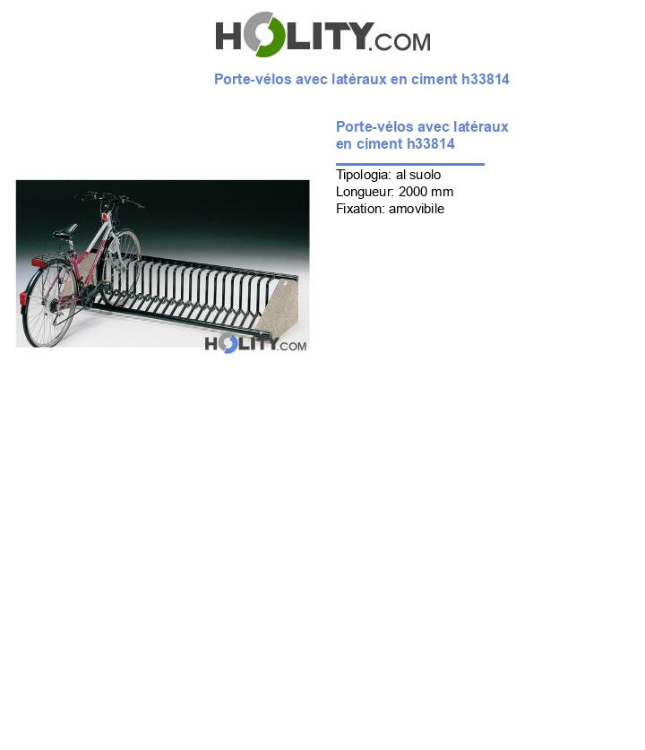 Porte-vélos avec latéraux en ciment h33814