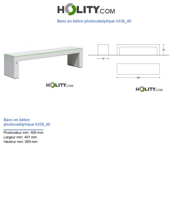 Banc en béton photocatalytique h338_40