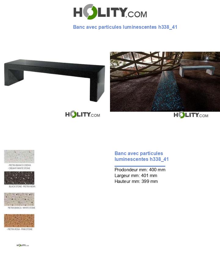 Banc avec particules luminescentes h338_41