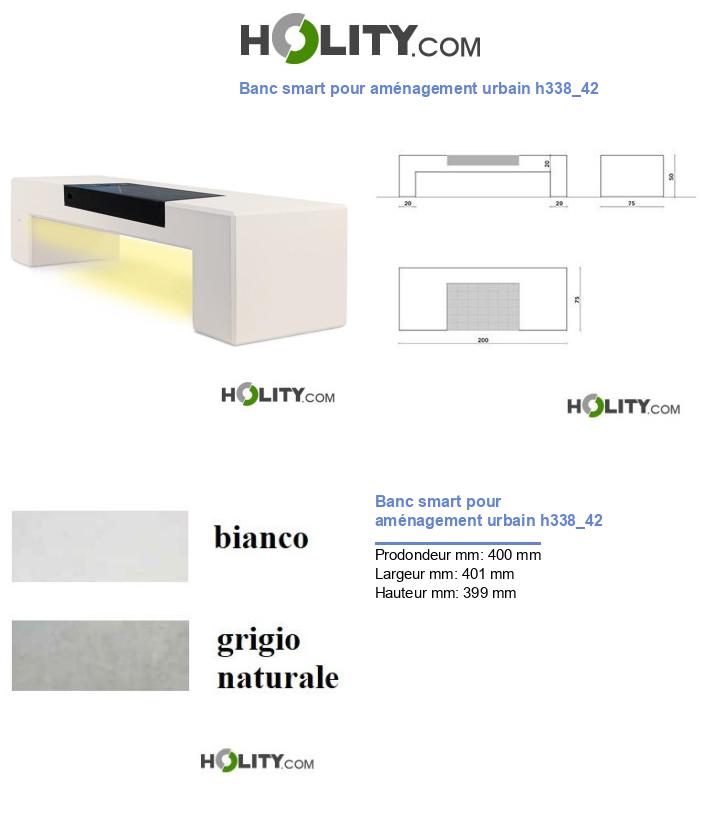 Banc smart pour aménagement urbain h338_42