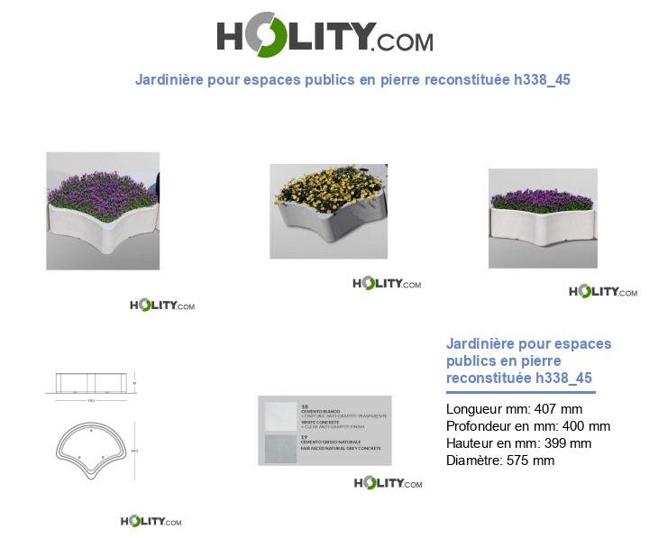 Jardinière pour espaces publics en pierre reconstituée h338_45