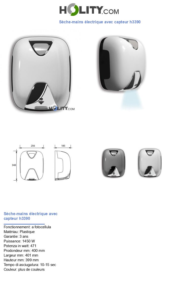 Sèche-mains électrique avec capteur h3390